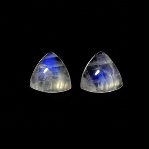 4mm Natural Rainbow Moonstone Smooth Trillion Cabochon Handmade Loose Gemstone For Making Ring Pendant <b>Bracelet</b> Earrings Jewelry - Product Image 3