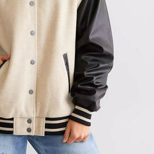 Service OEM – Vestes universitaires matelassées grande taille pour femmes, en laine, coupe courte avec manches détachables – Vente en gros - Product Image 4