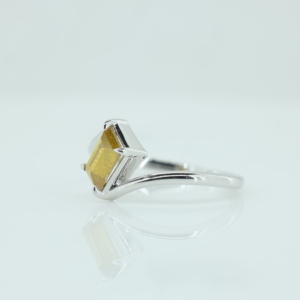 Anillo de Plata de Ley 925, Estilo Clásico, Corte Rectangular, con Piedra Preciosa de Citrino, para Boda, Compromiso, Aniversario, Fiesta, Regalo - Product Image 3