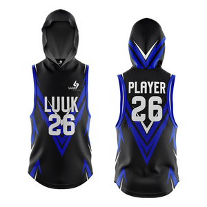LUUK Custom Hooded American Flag Football Jerseys Sleeveless Sublimated 100% Polyester Moisture Wicking Unisex Adult Team Jersey - Product Image 4