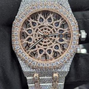 Montres mécaniques de luxe pour hommes, édition limitée, diamants Moissanite, boîtier en acier inoxydable Ronda, analogique, verre saphir - Product Image 1