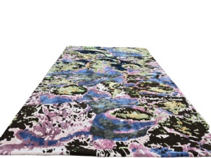 Ensemble de tapis de luxe personnalisé 100% en soie fine coton tufté à la main Nouveau motif abstrait au design moderne pour le salon Min. 1 pièce - Product Image 5