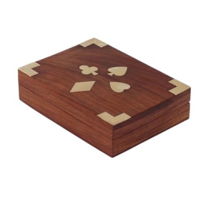 Boîte de rangement pour cartes à jouer en bois écologique artisanale, design décoratif - Product Image 5