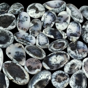 Radha Arts Natural <b>White</b> Gray Dendrite Opal Mix Shape Cabochon Gemstone Flat Back Free Sizes Loose Gemstones Rajasthan for - Product Image 2