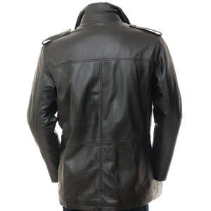 Hot Selling High Quality High Street Fashion <b>Men</b> Genuine Leather Winter <b>Jacket</b> Breathable Waterproof Windproof Custom OEM Design - Product Image 2