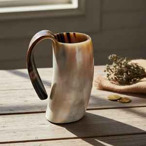 Auténtica taza de cerveza de cuerno de búfalo, regalo para padrinos de boda, padrino de honor, regalos de Juego de Tronos para hombres, jarra vikinga. - Product Image 2