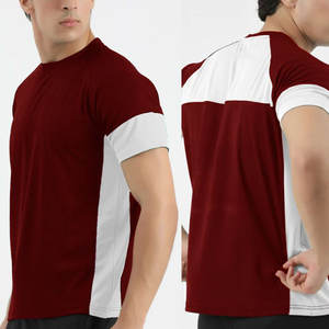 T-shirt personnalisé imprimé 100 % polyester 220 g/m² coupe ajustée pour la course à pied, t-shirt long avec empiècements, grammage lourd, personnalisable - Product Image 6