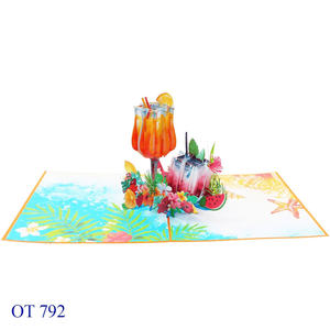 Tarjeta de Papel 3D Pop-up Personalizada de Última Tendencia con Impresión Offset, Tema Animal, Feliz Vacaciones de Verano - Product Image 2