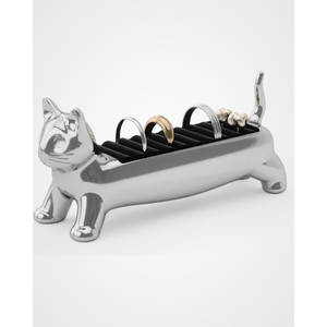 Modern Creative Dachshund Ring Holder for Dog Lovers Polished Brass Jewelry Organizer with Velvet <b>Padded</b> Wedding Anniversary - Product Image 4