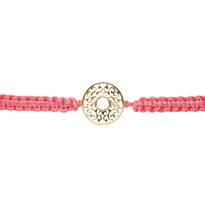 Pulsera de Macramé Azul Marino Chapada en Oro de 14K con Rodio, Dije de Filigrana, Diseño Intrincado Calado, Cordón Trenzado Ajustable, Unisex - Product Image 4
