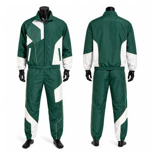 Ensemble veste et pantalon matelassé slim fit pour homme, en toile respirante, color block vert et blanc, idéal pour l'hiver 2026 - Product Image 5