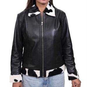 Veste en cuir véritable pour femmes, coupe ajustée, vestes en cuir personnalisées pour femmes et filles - Product Image 1