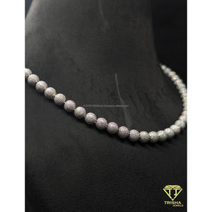 Collar de Bolas de Moissanita Brillante en Plata de Ley 925, Joyería de Alta Gama de Trisha Jewels - Product Image 5