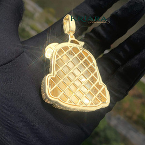 Colgante de Bolsa de Dinero, Plata 925, Chapado en Oro de 14K, con Moissanita, Estilo Hip Hop, Unisex, para Fiestas - Product Image 6