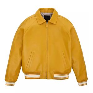 Blouson Bomber Varsity en Toile de Haute Qualité avec Manches en Laine de Poisson Rexin, Doublure Polaire, Coupe Slim, Boutons Tricotés sur le Devant, Hiver - Product Image 5