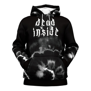 เสื้อฮู้ดดี้สไตล์โกธิค ลาย Tie Dye พิมพ์ลาย Dead Inside ผ้าถักคอตตอน ทรงปกติ เสื้อสตรีทแวร์สำหรับผู้ชายช่วงฤดูใบไม้ร่วง - Product Image 3
