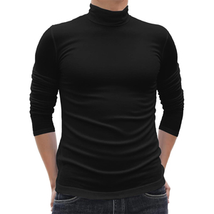 <b>Mens</b> <b>Turtle</b> High <b>Neck</b> Fashionwear Lightweight Cotton Spandex Stretchable Long Sleeve Top Fashionable Piece For All Season - Product Image 1
