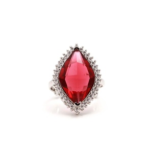 Garnet Gemstone Bridal <b>Ring</b> in 925 <b>Sterling</b> <b>Silver</b> Marquise Cut Orange Coral Halo Wedding Statement Engagement <b>Ring</b> for Women - Product Image 2