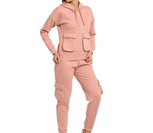 Conjunto Deportivo Personalizado para Mujer, Chaqueta con Cierre y Forro Polar Suave, Pantalones Deportivos de Pierna Recta, Ropa Deportiva Moderna Informal - Product Image 4