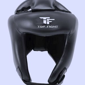 อุปกรณ์ป้องกันศีรษะสำหรับชกมวย ยี่ห้อ Top Fight ทำจากหนัง PU แบบผูกเชือก สำหรับฝึกซ้อมและแข่งขัน เหมาะสำหรับผู้ใหญ่ ฝึกศิลปะการต่อสู้ - Product Image 1