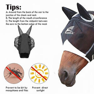 Máscara Antimoscas para Caballos con Protección UV, Cómoda, Transpirable, con Orejas y Cubiertas de Malla para los Ojos - Product Image 1