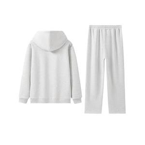 Ensemble jogging et sweat à capuche matelassé pour homme – Respirant, prix de gros, couleur unie, épais, tenue décontractée d'hiver - Product Image 2