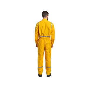 Combinaison de travail réfléchissante jaune pour homme, manches longues, uniforme de sécurité avec bandes réfléchissantes pour la construction - Product Image 6