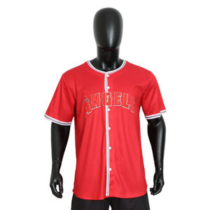 Camiseta de Béisbol Bordada en Rojo con Logotipo Personalizado al por Mayor, Estilo Nuevo, Cuello en V, para Adultos, Tallas S-XXXL, Impresión por Sublimación, OEM/ODM - Product Image 1