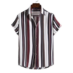 Men's <b>Short</b> <b>Sleeve</b> Digital Printed Cotton Casual Shirt V-neck Summer Breathable Knitted <b>Button</b>-<b>Up</b> Eco-Friendly Quick Dry 140g - Product Image 2