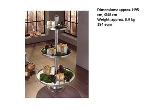 Présentoir de service en métal aluminium à 5 niveaux argenté grand présentoir personnalisé robuste et durable pour la maison - Product Image 4