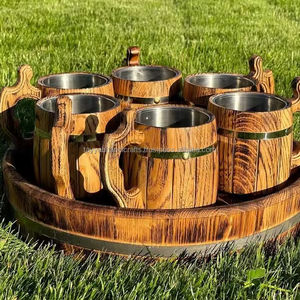 Taza de madera hecha a mano con toque personalizado de la India - Product Image 1