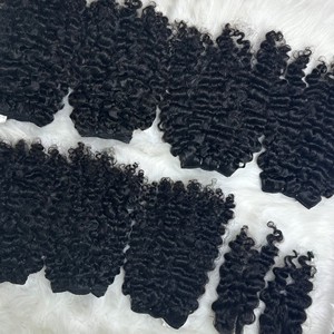 Paquets de cheveux bouclés birmans du Vietnam Extensions de cheveux humains birmans bouclés bruts pour les femmes noires Vagues Style frontal - Product Image 4