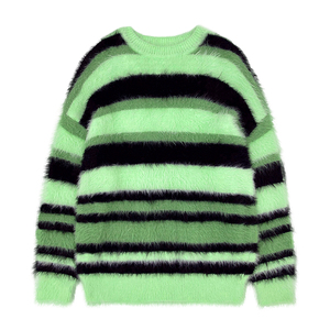 Suéter de mohair de alta calidad, jersey de invierno cálido, suéter de mohair colorido, suéter de mohair de punto jacquard afelpado. - Product Image 3