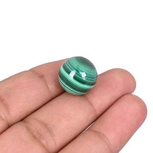 Billes de malachite naturelle de 15 mm, perles vertes pour la fabrication de bijoux, décorations, sans trou - Product Image 1