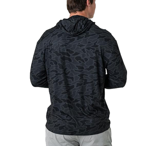 Sweat à capuche camouflage pour homme en mélange coton-polyester, motif zone humide, capuche à cordon de serrage, poche kangourou - Product Image 3