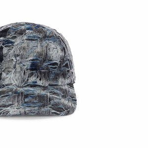 Washed Denim Baseball Cap 6-Panel Unisex Adjustable Distressed Checkered Pattern Street Style Casual <b>Hat</b> Spring <b>Summer</b> - Product Image 3