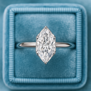 Anillo de compromiso solitario de corte Marquesa de 1,00 CT de alta calidad 14K oro IGI certificado Moissanite Original para boda - Product Image 5