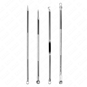 OEM Customized 4 Pcs Stainless Steel Acne Removal <b>Tool</b> Set Blackhead Comedone Extractor Kit with Case Wholesale Supply - Product Image 2