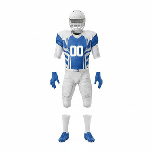 Uniforme de Fútbol Americano para Hombre, Jersey Sublimado en Blanco y Negro, Personalizado para Equipo, Manga Corta, Absorbente de Humedad, Ajustado, 100% Poliéster - Product Image 2