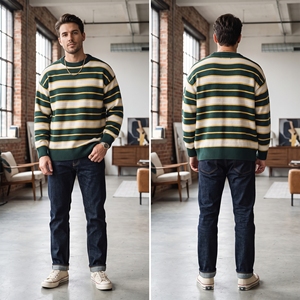 Wholesale 100% <b>Wool</b> <b>Men's</b> <b>Sweaters</b> New Design Breathable Long Sleeve Pullovers High Quality Knitwear Print <b>Sweaters</b> - Product Image 6