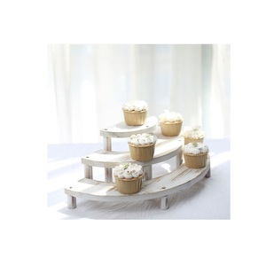 Support à cupcakes rectangulaire en bois rustique réglable fait à la main, présentoir à desserts pour gâteaux, pâtisseries, muffins, friandises sucrées - Product Image 2