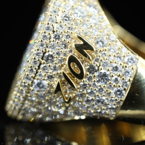 925 <b>Silver</b> 18K Gold Plated Iced Out Oval Shape Finger <b>Ring</b> Paved VVS Baguette Moissanite <b>Mens</b> Gift Hip Hop Cross Jewelry - Product Image 5