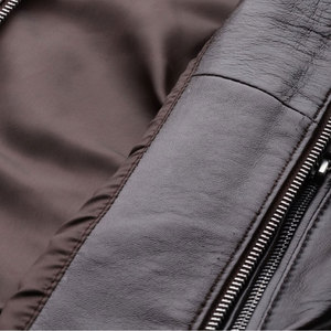 2026 Women Sheep Skin <b>Leather</b> <b>Jacket</b> Cropped Shine Fashionable Breathable Brown <b>Long</b> Sleeves Zipper Closer Pockets <b>Jackets</b> - Product Image 5