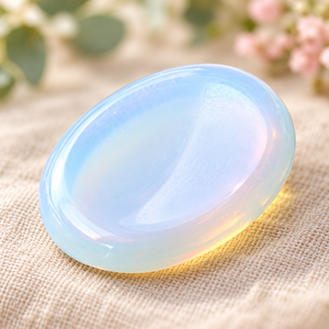 Polished Oval Opalite Crystal Worry Stone Love Chakra Feng Shui Portable Palm Stone Gift Craft - Product Image 2