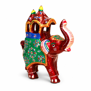 Figurine d'éléphant indien en bois artisanal, peinte à la main, décoration d'intérieur, statue pour table - Product Image 1