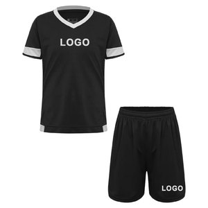 Conjunto de Camiseta de Fútbol Personalizable con Cuello en V Azul para Niños, 100% Poliéster, Absorbe la Humedad, Uniformes con Impresión por Sublimación - Product Image 2