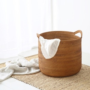Handbraided storage <b>baskets</b> set of rattan <b>basket</b> for supermarket display & home organization - Product Image 4