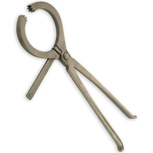 This image shows a surgical instrument, specifically a type of towel <b>clamp</b> or forceps. It is crafted from polished stainless ste - Product Image 4