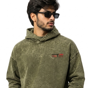 Sweat à capuche pour homme de qualité supérieure, entièrement personnalisé, effet délavé, design personnalisé pour le streetwear en hiver, commande minimum de 2 pièces - Product Image 5