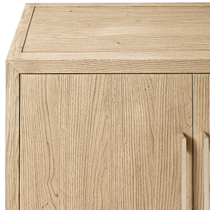 Aparador Moderno Premium de Madera de Teca Sólida con Cuatro Puertas, Estantes Espaciosos y Diseño Duradero con Acabado Natural - Product Image 4